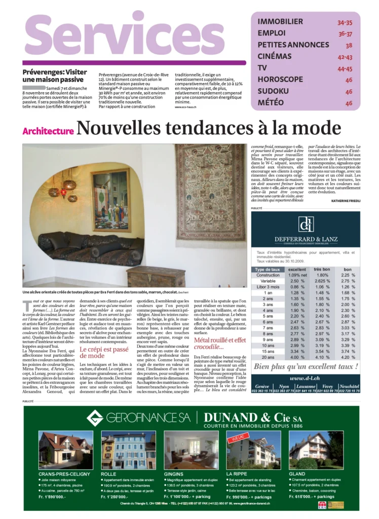 Journal La Cote tendances mode Eva Ferri